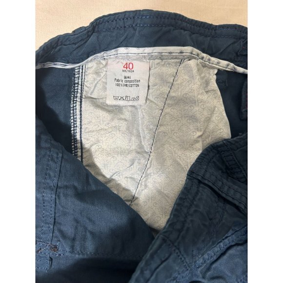 New Men's Ochenta Navy Blue Multiple Pocket Cargo Shorts Size‎ 40 - Picture 3 of 7